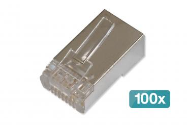 CAT 6 modular plug for round cable, pass through plug - 100 pcs. 