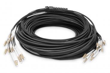 Pre-assembled fiber optic universal breakout cable, multimode OM4, 12 fibres, LC/UPC - LC/UPC 