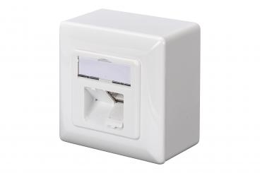 CAT 5e, Class D, wall outlet, shielded, surface mount 