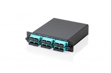 MPO cassette, multimode OM3, SC/DX, SC to MPO, for 3 cassette fields 