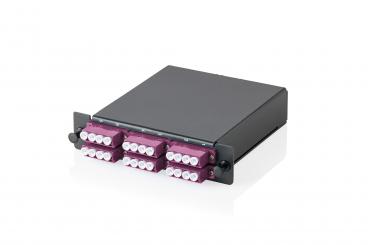 MPO cassette, multimode OM4, LC/Quad, LC to MPO, for 3 cassette fields 