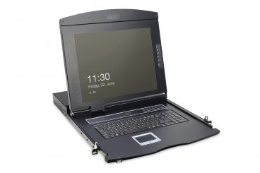 17" LCD KVM Console, 1-Port VGA, US Keyboard 