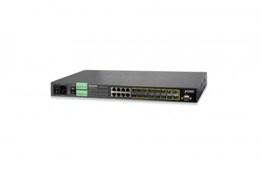 16 Port Gigabit Switch, 19 Inch, Managed, 8 Uplinks 